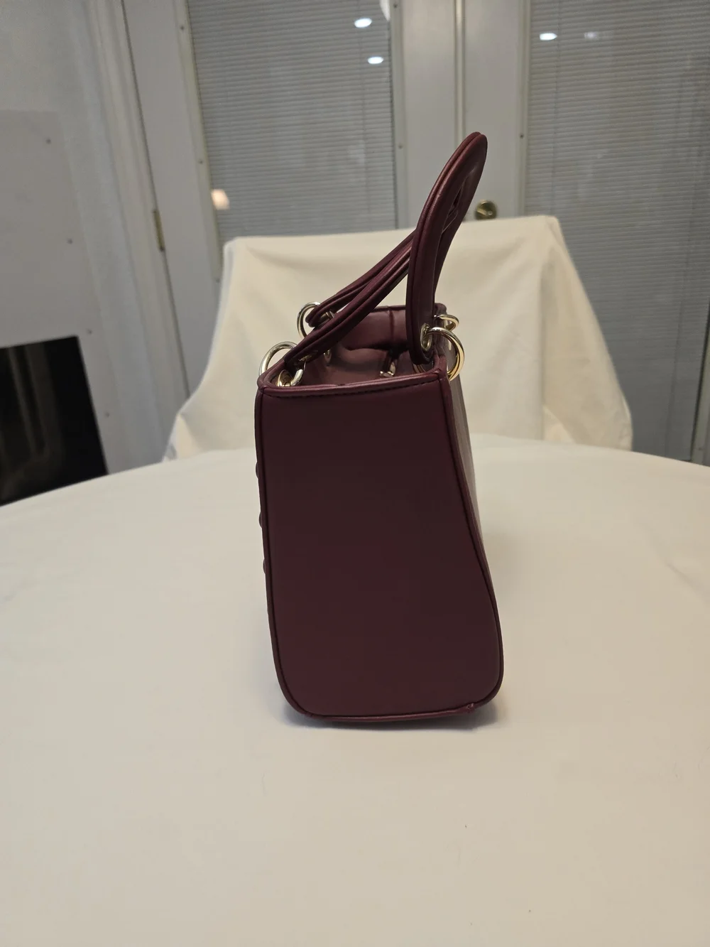Designer-Inspired Burgundy Women’s Top-Handle Bag